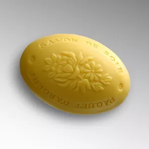 Kanebo's first silk soap on gray background